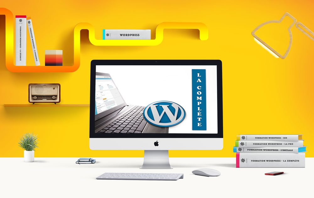 ordinateur illustrant le programme de formation complète WordPress à domicile ou en entreprise à Nice