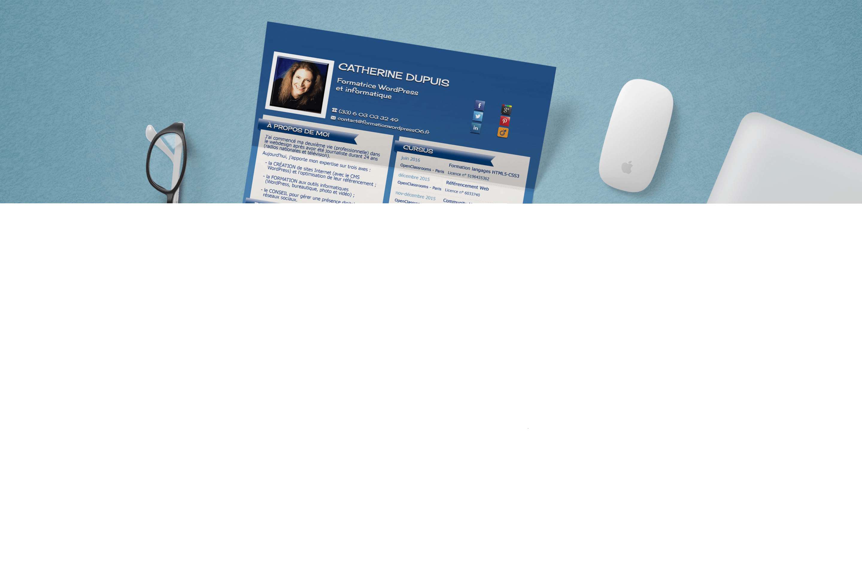Curriculum Vitae de la formatrice WordPress Catherine DUPUIS